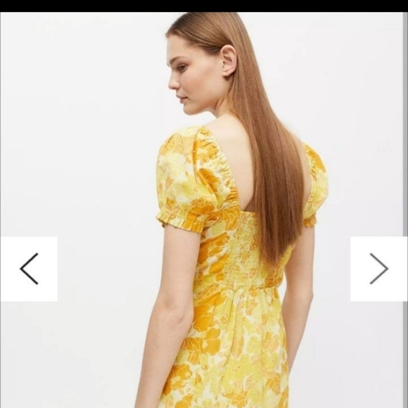 Urban Outfitters Floral Short Sleeve Hook & Eye Mini Dress Size Medium NEW - Picture 3 of 9